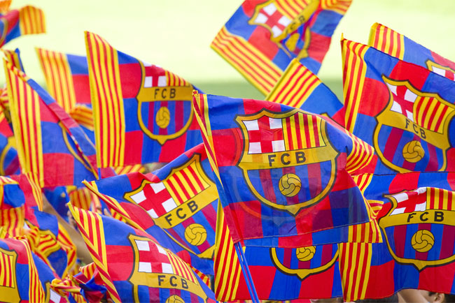 Vinilos banderas del barça para muebles y armarios
